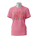 Female Printed Round Neck Half Sleeve T- Shirt-Think Positive