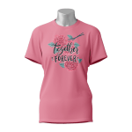 Female Printed Round Neck Half Sleeve T-Shirt-Together Forever