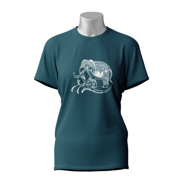 Female Printed Round Neck Half Sleeve T- Shirt-Totem T-shirt Illustration