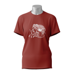 Female Printed Round Neck Half Sleeve T- Shirt-Totem T-shirt Illustration