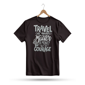 Men's Printed Round Neck Half Sleeve T- Shirt-Travel Is Never A Matter