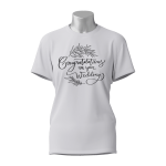 Female Printed Round Neck Half Sleeve T-Shirt-Wedding Congratulations