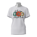 Female Printed Round Neck Half Sleeve T- Shirt-With God All Thinks Are Possible