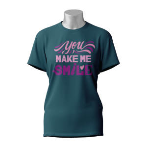 Female Printed Round Neck Half Sleeve T- Shirt-You Make Me Smile