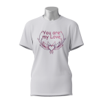 Female Printed Round Neck Half Sleeve T-Shirt-You are my love