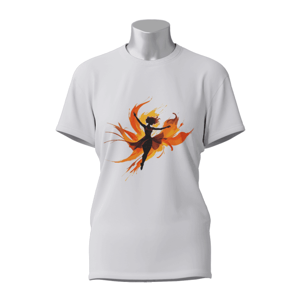 Female Printed Round Neck Half Sleeve T-Shirt-Dancing Women