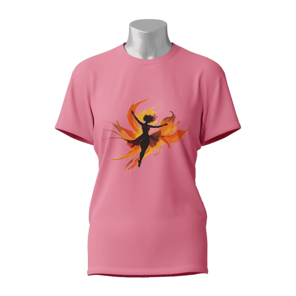 Female Printed Round Neck Half Sleeve T-Shirt-Dancing Women