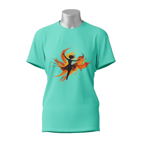 Female Printed Round Neck Half Sleeve T-Shirt-Dancing Women