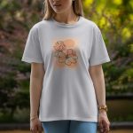 Two Flowers - Half Sleeve T-Shirt For Women