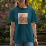 Two Flowers - Half Sleeve T-Shirt For Women