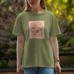 Two Flowers - Half Sleeve T-Shirt For Women