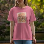 Two Flowers - Half Sleeve T-Shirt For Women