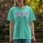 Three Love - Half Sleeve T-Shirt For Women