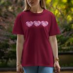 Three Love - Half Sleeve T-Shirt For Women