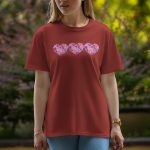 Three Love - Half Sleeve T-Shirt For Women