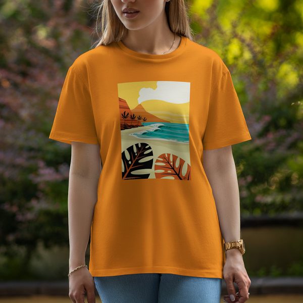 Beach - Half Sleeve T-Shirt For Women