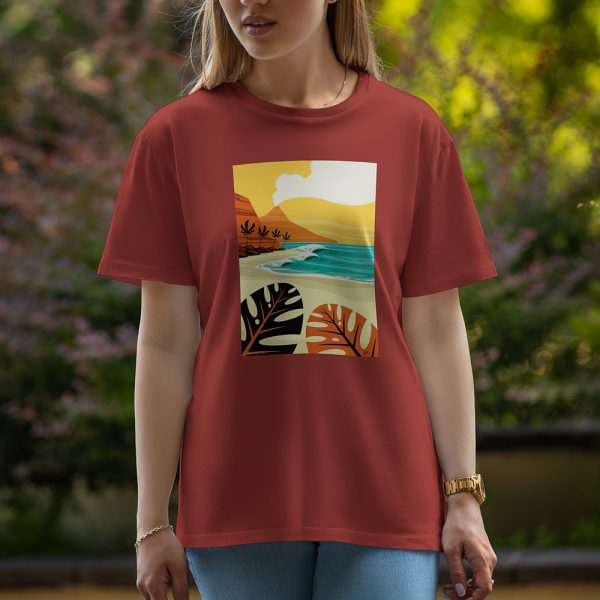 Beach - Half Sleeve T-Shirt For Women