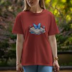 Book With Butterfly - Half Sleeve T-Shirt For Women