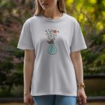 Bulb With Butterfly - Half Sleeve T-Shirt For Women