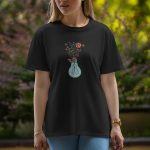 Bulb With Butterfly - Half Sleeve T-Shirt For Women