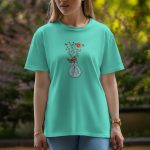 Bulb With Butterfly - Half Sleeve T-Shirt For Women