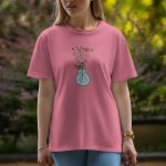 Bulb With Butterfly - Half Sleeve T-Shirt For Women