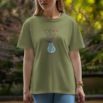 Bulb With Butterfly - Half Sleeve T-Shirt For Women