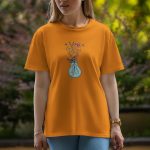 Bulb With Butterfly - Half Sleeve T-Shirt For Women