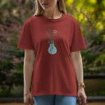 Bulb With Butterfly - Half Sleeve T-Shirt For Women