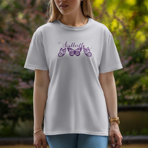 Butterfly - Half Sleeve T-Shirt For Women