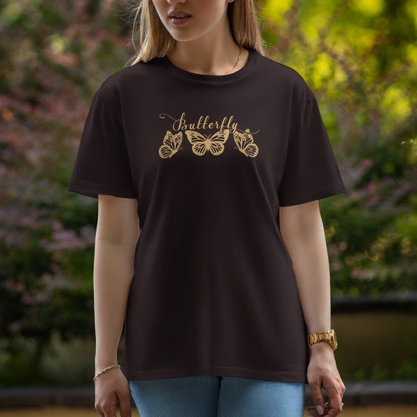 Butterfly - Half Sleeve T-Shirt For Women