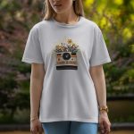 Camera with flowers - Half Sleeve T-Shirt For Women