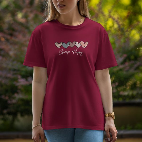 Choose Happy - Half Sleeve T-Shirt For Women