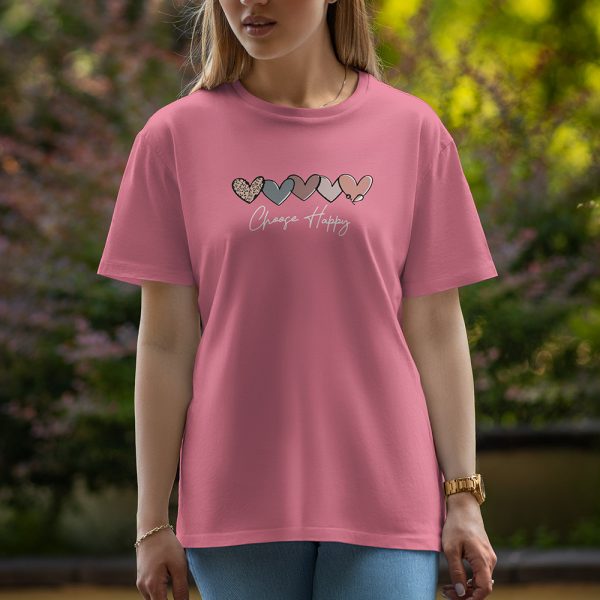 Choose Happy - Half Sleeve T-Shirt For Women