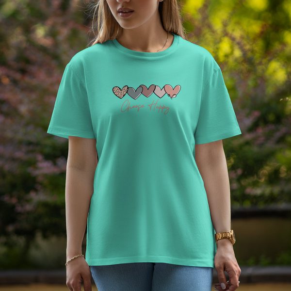 Choose Happy - Half Sleeve T-Shirt For Women