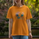 Cycle With Flowers - Half Sleeve T-Shirt For Women