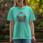 Flowers - Half Sleeve T-Shirt For Women