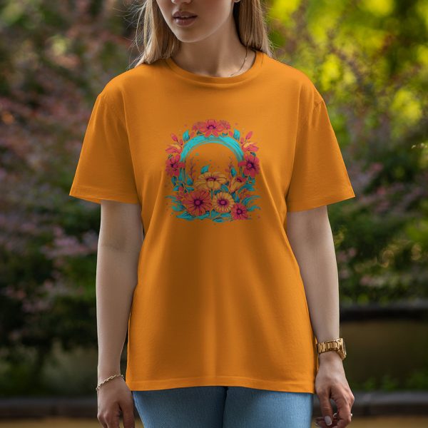 Flowers - Half Sleeve T-Shirt For Women