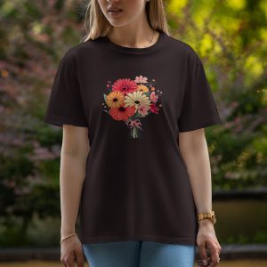 Flowers - Half Sleeve T-Shirt For Women