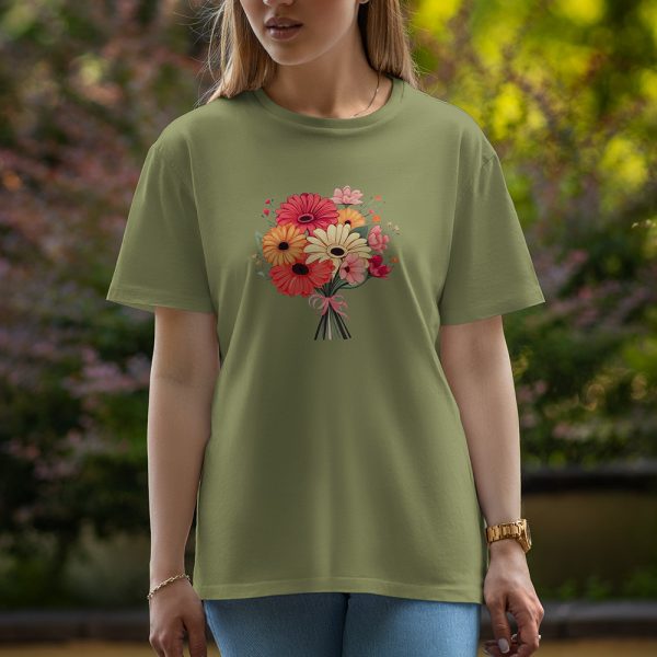 Flowers - Half Sleeve T-Shirt For Women