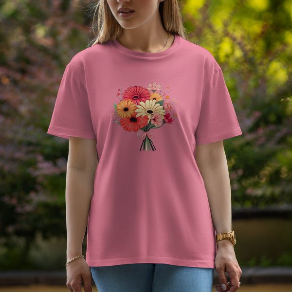 Flowers - Half Sleeve T-Shirt For Women