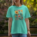 Flowers Two - Half Sleeve T-Shirt For Women