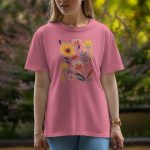 Flowers Two - Half Sleeve T-Shirt For Women