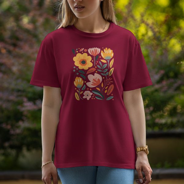 Flowers Two - Half Sleeve T-Shirt For Women