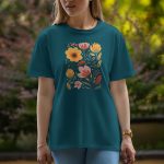 Flowers Two - Half Sleeve T-Shirt For Women