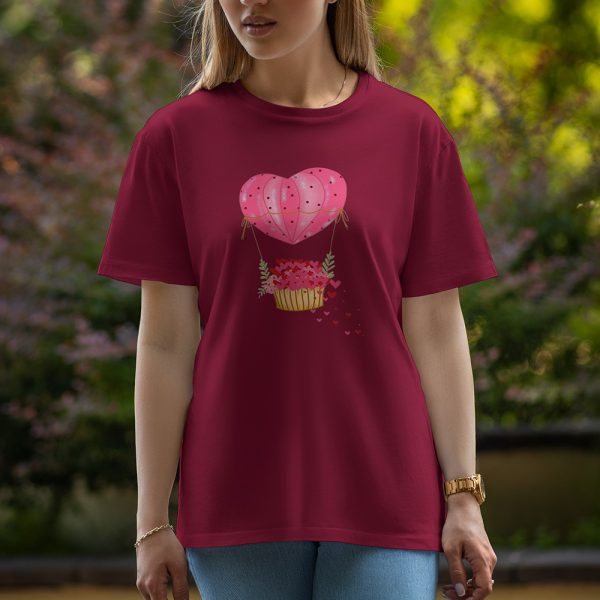 Flying Love - Half Sleeve T-Shirt For Women