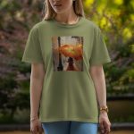 Girl With Umbrella - Half Sleeve T-Shirt For Women