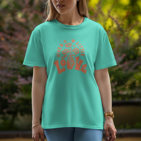 Give Me A Little Love - Half Sleeve T-Shirt For Women