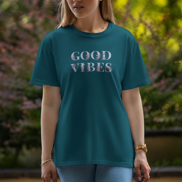 Good Vibes - Half Sleeve T-Shirt For Women