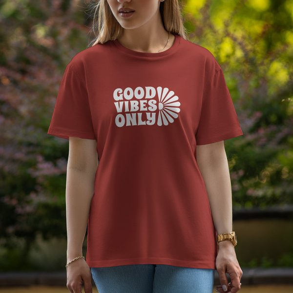 Good Vibes Only - Half Sleeve T-Shirt For Women